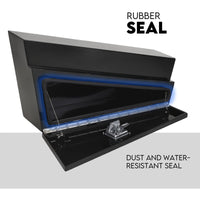 Under Tray Tool Box Underbody Pair Set 900mm Black Steel