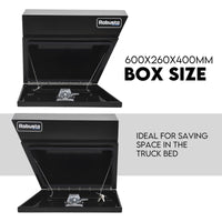 Under Tray Tool Box Underbody Pair Set 600mm Black Aluminium