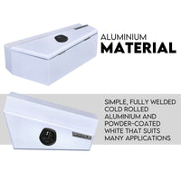 Under Tray Tool Box Underbody Pair Set 750mm White Steel