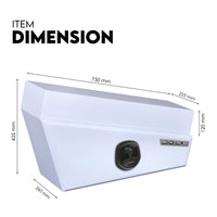 Under Tray Tool Box Underbody Pair Set 750mm White Steel