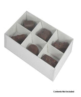 50 Pack of White Card Chocolate Sweet Soap Product Retail Gift Box - 6 Bay Compartments - Clear Slide On Lid - 12x8x3cm