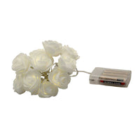 20 White Rose 3D Fairy Lights 3M String, Battery (AA) Indoor & Outdoor Decorations Wedding Valentines Romantic Room Table Lighting