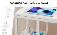 Casadiso Bedside Table with Integrated Power Board - White (Casadiso Mintaka Pro)