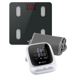 Etekcity Smart Scale for Body Weight, Black & Etekcity Smart Blood Pressure Monitor, White Bundle