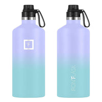 Iron Flask Narrow Mouth Bottle with Spout Lid, Cotton Candy, 64oz/1900ml