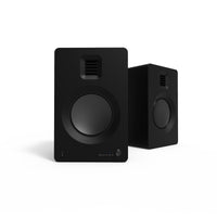 Kanto TUK 260W Powered Bookshelf Speakers with - Pair, Matte Black with SP26PL Black Stand Bundle