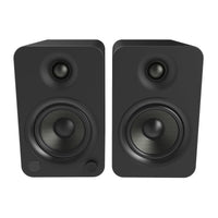 Kanto YU4 140W Powered Bookshelf Speakers with Bluetooth and Phono Preamp - Pair, Matte Black with SE4 Black Stand Bundle