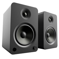 Kanto YU6 200W Powered Bookshelf Speakers with Bluetooth and Phono Preamp - Pair, Matte Black with S6 Black Stand Bundle