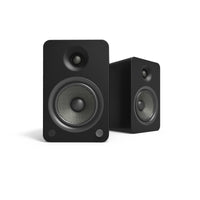 Kanto YU6 200W Powered Bookshelf Speakers with Bluetooth and Phono Preamp - Pair, Matte Black with SP26PL Black Stand Bundle