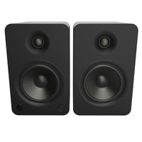 Kanto YU6 200W Powered Bookshelf Speakers with Bluetooth and Phono Preamp - Pair, Matte Black with SP26PL Black Stand Bundle