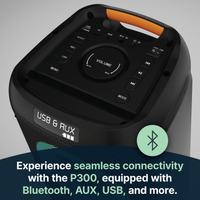 Majority P300 - Party Speaker 300W Bluetooth Karaoke-DJ-Party-PA System - Black