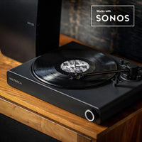 Victrola Stream Onyx Turntable + Crosley Soho Turntable Stand - Natural