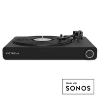 Victrola Stream Onyx Turntable + Crosley Soho Turntable Stand - Natural