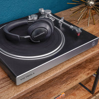 Victrola Hi-Res Carbon Turntable + Crosley Soho Turntable Stand - Natural