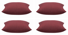 Pack of 4 Elements Deep Red Solid Base Colour Square Cushion Covers