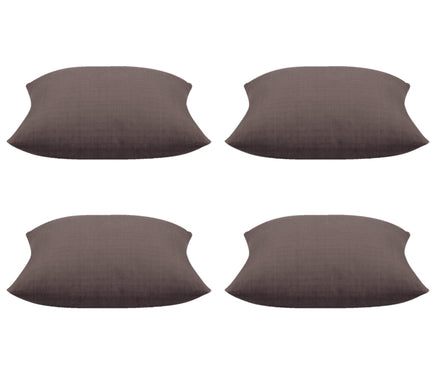 Pack of 4 Elements Stone Brown Solid Base Colour Square Cushion Covers