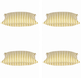Pack of 4 Dandi Mustard Yellow & White Striped Square Cushion Covers 40x40cm