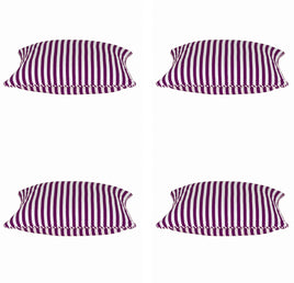 Pack of 4 Dandi Fuchsia Plum Purple & White Striped Square Cushion Covers 40x40cm