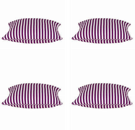 Pack of 4 Dandi Fuchsia Plum Purple & White Striped Square Cushion Covers 40x40cm