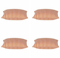 Pack of 4 Dandi Orange & White Striped Nautical Cushion Covers 40x40cm