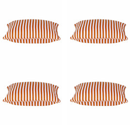 Pack of 4 Dandi Orange & White Striped Nautical Cushion Covers 40x40cm