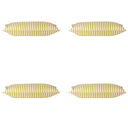 Pack of 4 Dandi Mustard Yellow & White Rectangle Cushion Covers