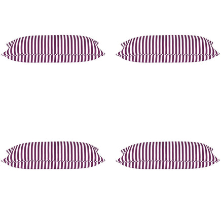 Pack of 4 Dandi Fuchsia Plum Purple & White Rectangle Cushion Covers