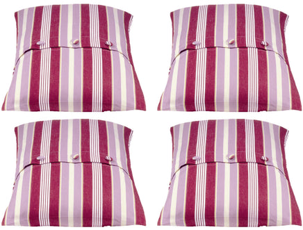 Pack of 4 Coste Fuchsia 50x50cm Striped Cushion Cover