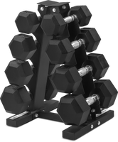 CORTEX Hex Dumbbell 56kg Set with Stand (4, 6, 8, 10kg Pairs)