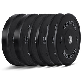 CORTEX 70kg Black Series V2 Rubber Olympic Bumper Plate Set 50mm