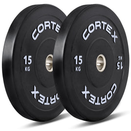 CORTEX Black Series V3 Rubber Olympic Bumper Plate 50mm 15kg (2 Pack)