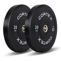 CORTEX 70kg Black Series V3 Rubber Olympic Bumper Plate Set A