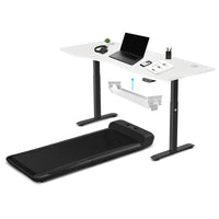 WalkingPad C2 Treadmill + ErgoDesk Automatic Standing Desk 1800mm in White/Black + Cable Management Tray