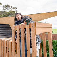 Lifespan Kids Kensington Swing Set, Monkey Bars & Play Centre with 2.2m Slide (Pastel Blue)