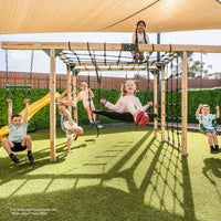 Lifespan Kids Orangutan Monkey Bars Jungle Gym Climbing Frame with 2.2m Slide (White)