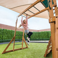 Lifespan Kids Walton Swing Set, Monkey Bars & Play Centre with 2.2m Slide (Pastel Pink)