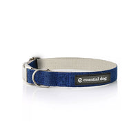 Natural Hemp & Cotton Dog Collar (Ink Blue)