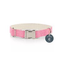 Natural Hemp & Cotton Dog Collar (Pretty Pink) SMALL