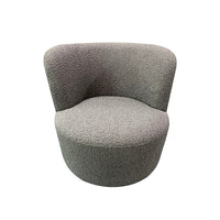 Como Arm Chair Fabric Upholstery Dark Grey Colour Wooden Structure High Density Foam Rotating Metal Chassis