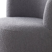 Como Arm Chair Fabric Upholstery Dark Grey Colour Wooden Structure High Density Foam Rotating Metal Chassis