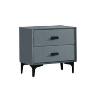 Estella Queen Fabric 4pc Bedroom Suite With Linear Division & Button Studding Headboard