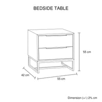 4 Pieces Bedroom Suite made in Solid Wood Acacia Veneered King Size Oak Colour 1X Bed, 2X Bedside Table & 1X Tallboy