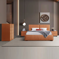 Louis 4pc King Bedroom Suite MDF With PU Leather Wooden Legs