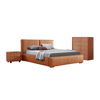 Louis 4pc King Bedroom Suite MDF With PU Leather Wooden Legs