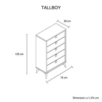 Queen 4 Pcs Bedroom Suite with Tallboy Fabric Upholstery MDF Combination of Champagne and Black Colour