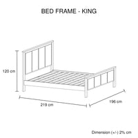 4 Pieces Bedroom Suite with Solid Acacia Wood Veneered Construction in King Size White Ash Colour Bed, Bedside Table & Tallboy