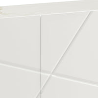 Buffet Sideboard Colour Ceramic Top MDF in Glossy White Gold Colour