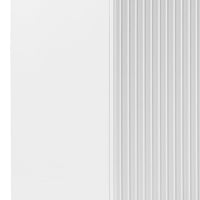 Buffet Ceramic Table Top MDF Cabinet Storage Stainless Steel In White