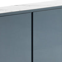 Buffet MDF Glossy Surface Ceramic Top Dark Blue Storage Cabinet