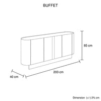 Buffet MDF Melamine Interior Storage In Dark Walnut colour